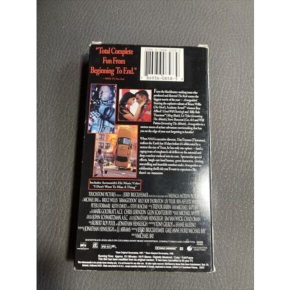 Armageddon (VHS, 1998) Bruce Willis Ben Affleck Billy Bob Thornton Liv Tyler - Picture 3 of 7